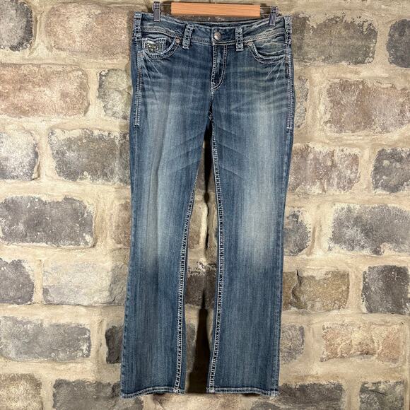 Silver Jeans Suki Bootcut Bling Flap Pockets Y2K Rhinestone Embellished 30/31 - Picture 4 of 16